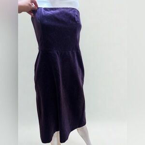TIBI Purple Velvet Brocade Strapless Midi Dress Size 6 Vintage Rare